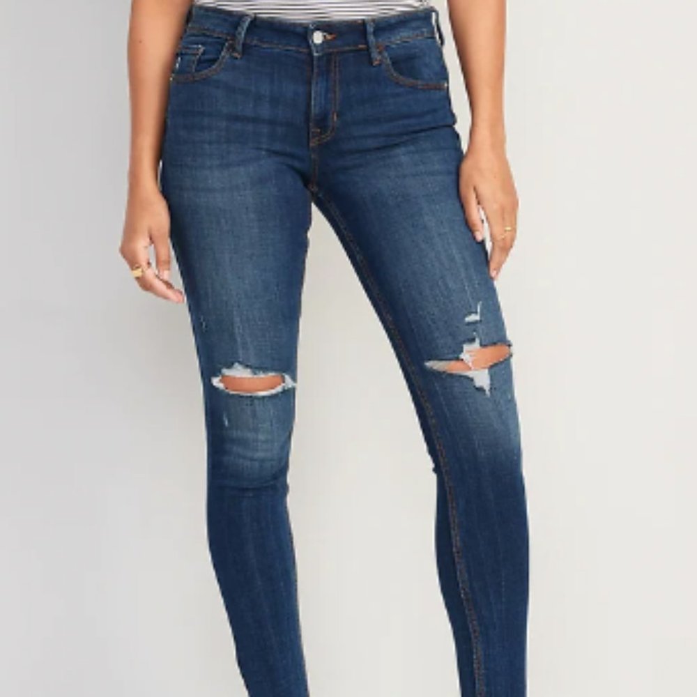 Mid rise ripped skinny jeans - Old Navy